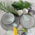 Sea wave ripple pad printing dinner sets